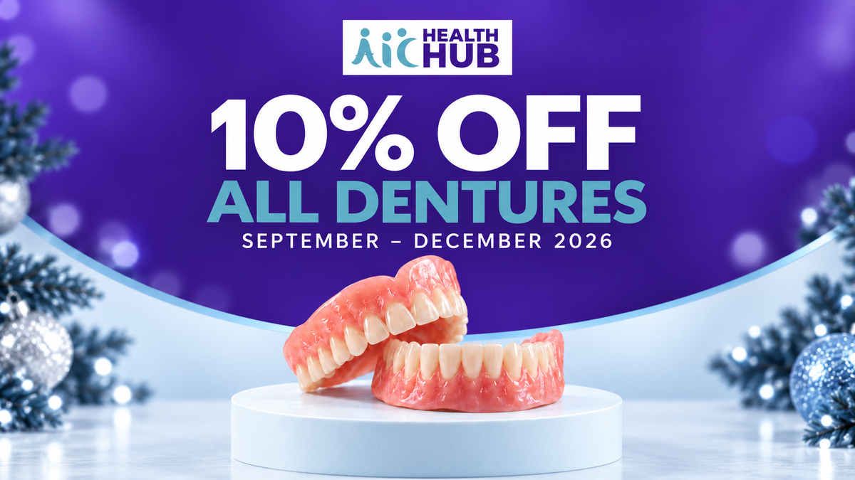 10% OFF All Dentures at AIC Health Hub